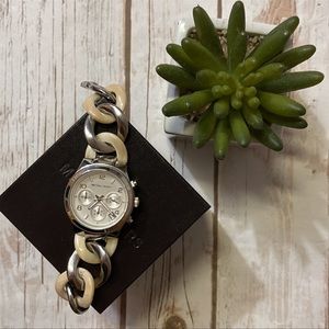 Michael Kors Stainless Steel Cream Link Watch